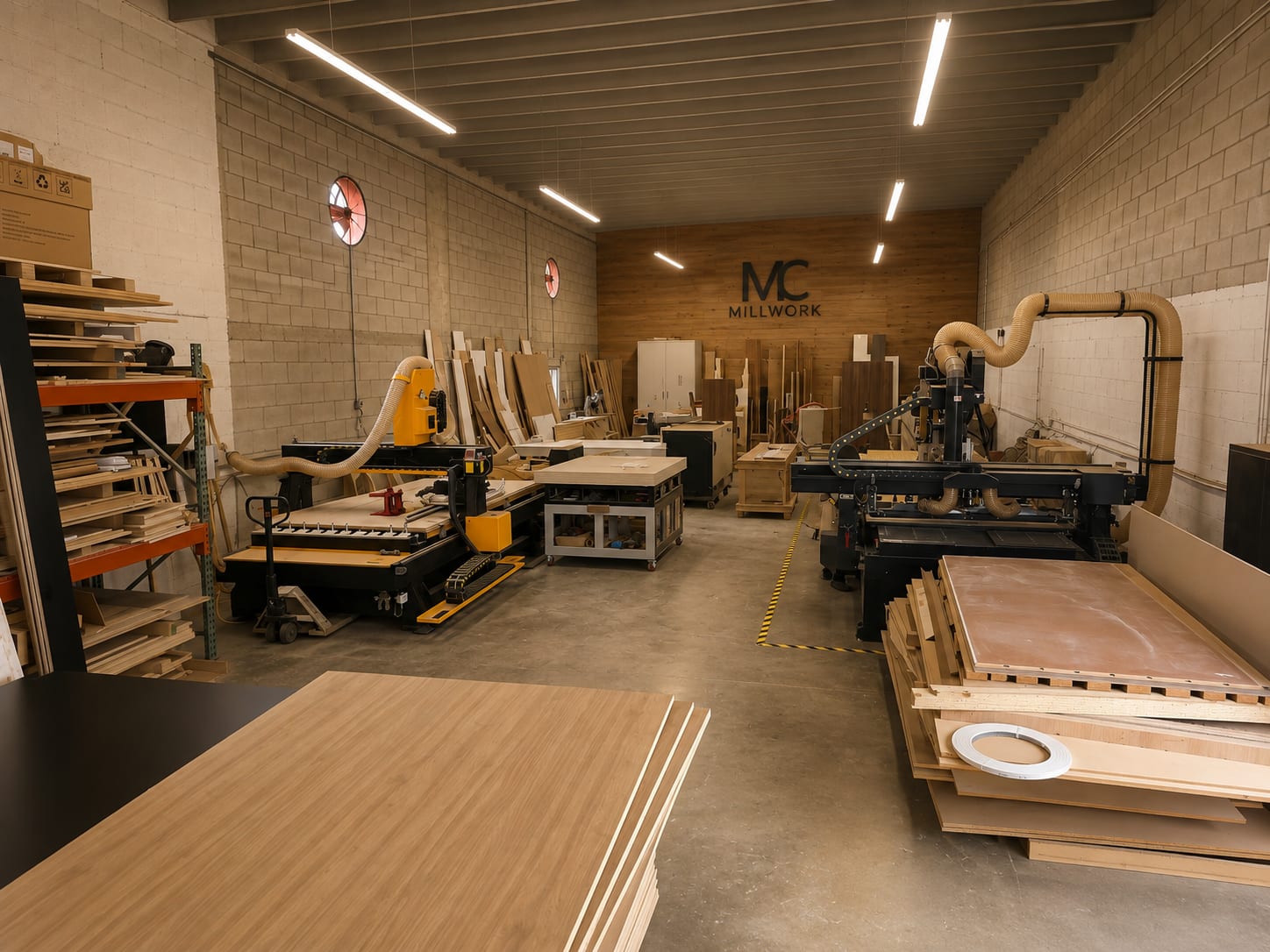 The MC Millwork shop floor